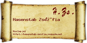 Hasenstab Zsófia névjegykártya